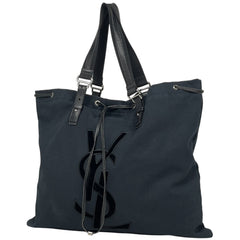 イヴ・サンローラン カハラ トートバッグ YSL ロゴ リヴゴーシュ トートバッグ キャンバス ブラック 121627 レディース 【中古】brbag