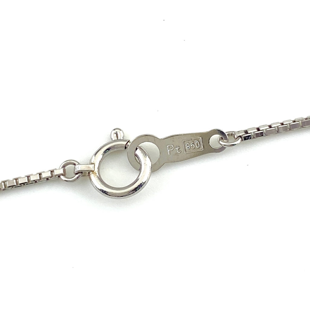 クリソベリルキャッツアイ デザインネックレス プラチナ ペンダント メレダイヤ ネックレス Pt900 Pt850 レディース 【中古】nbjwl
