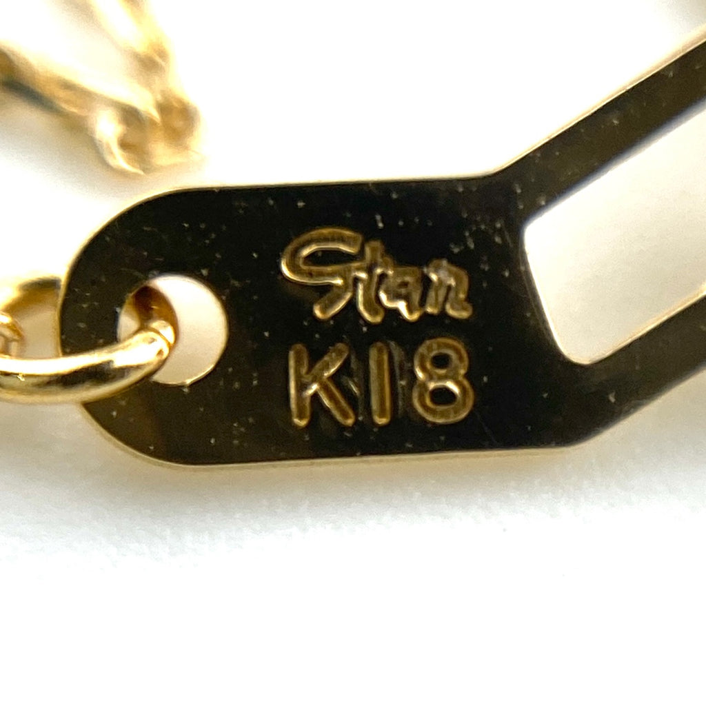 スタージュエリー ペリドット デザインネックレス YG イエローゴールド ペンダント メレダイヤ ネックレス K18 ペリドット ダイヤモンド レディース 【中古】brjwl