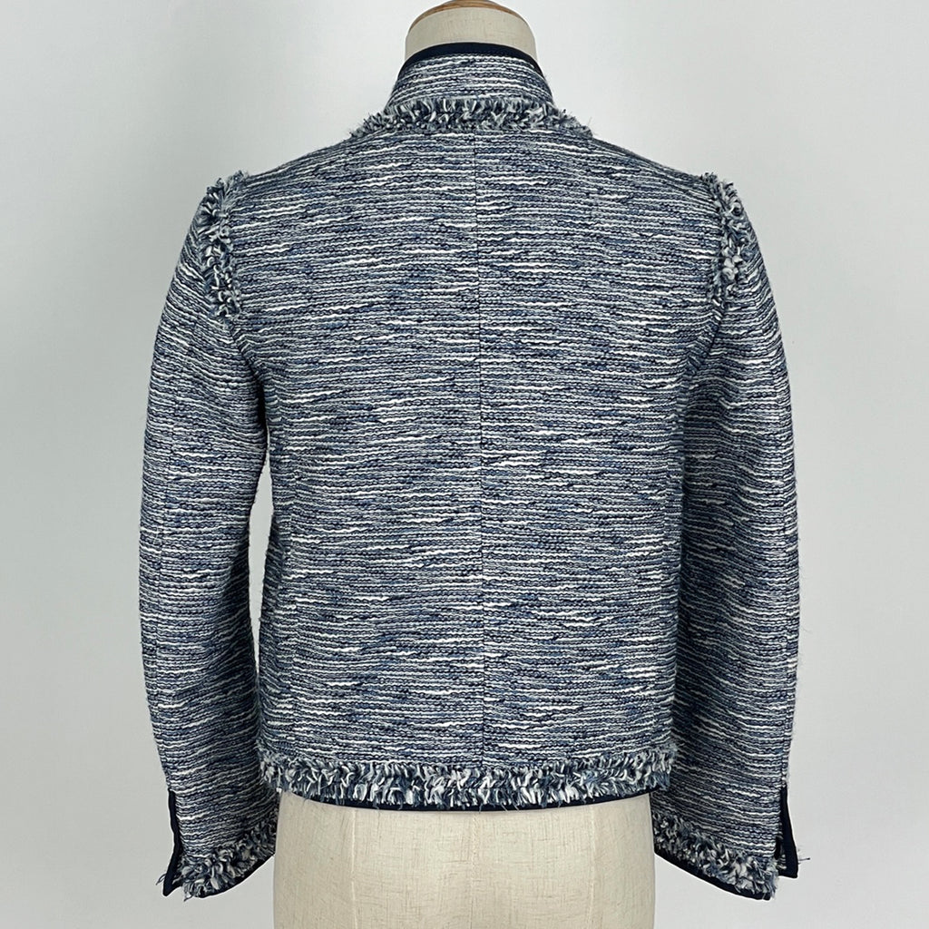 コーチ ノーカラー ジャケット ツイード アウター その他ジャケット ブルー レディース 【中古】brapp