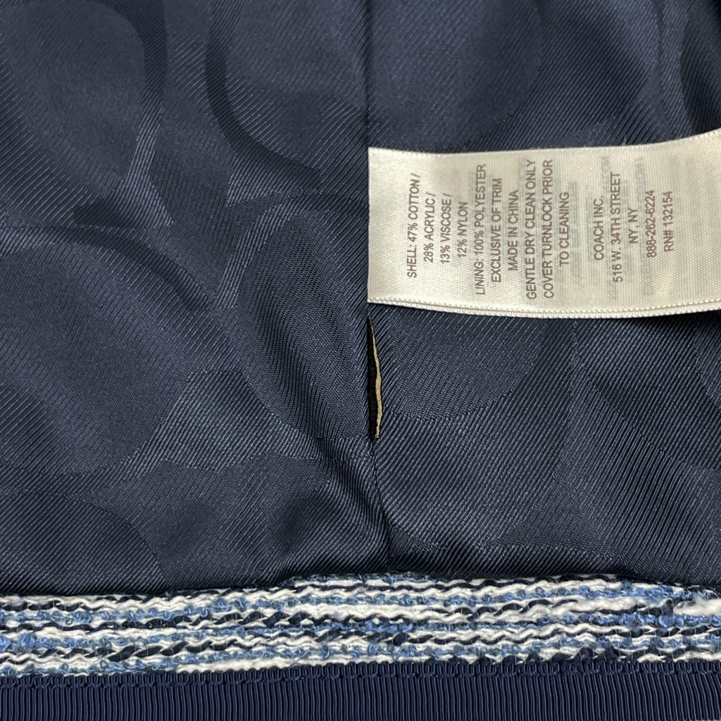 コーチ ノーカラー ジャケット ツイード アウター その他ジャケット ブルー レディース 【中古】brapp