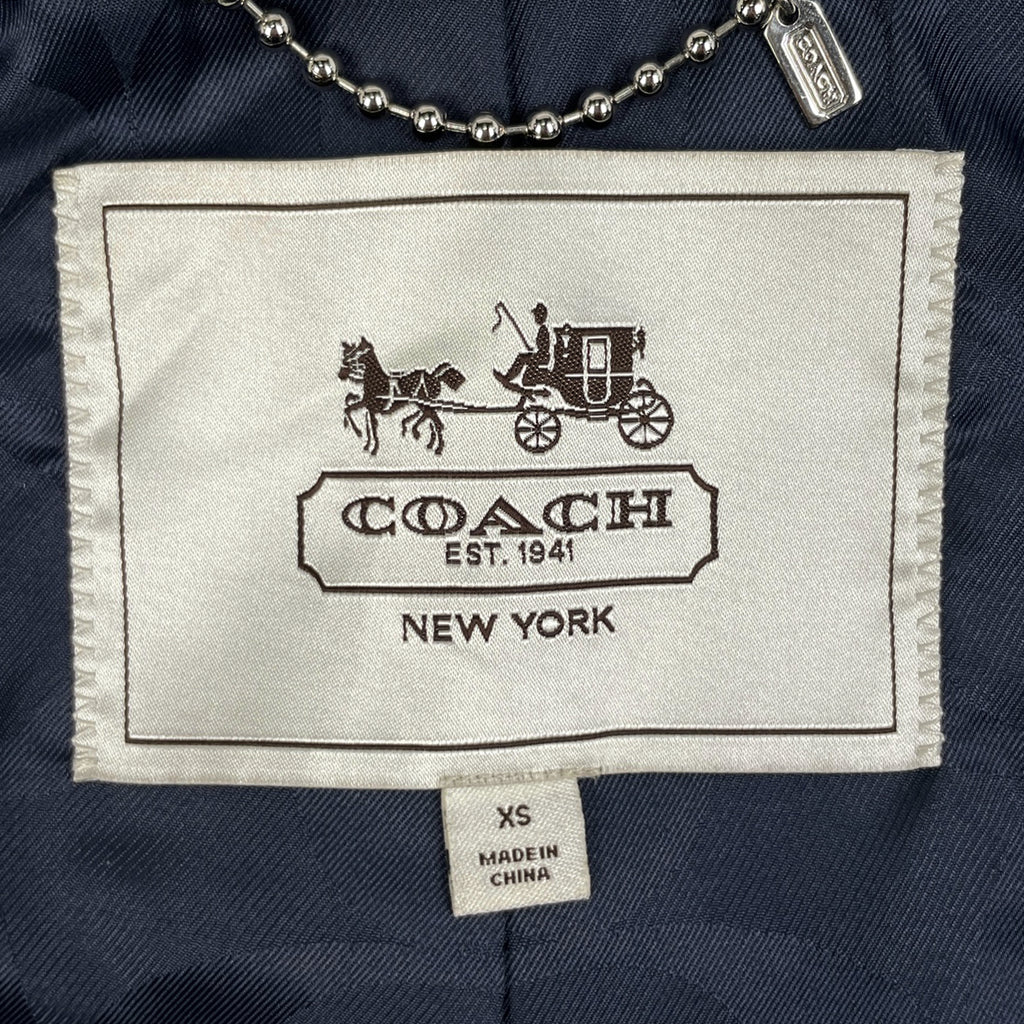 コーチ ノーカラー ジャケット ツイード アウター その他ジャケット ブルー レディース 【中古】brapp