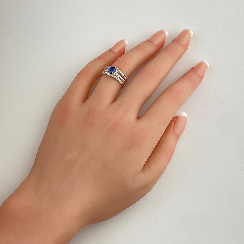 サファイア デザインリング プラチナ 指輪 メレダイヤ リング 12号 Pt900 サファイア ダイヤモンド レディース 【中古】nbjwl