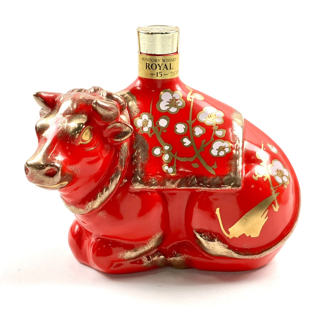 【東京都内限定お届け】 サントリー SUNTORY ローヤル 15年 干支ボトル 丑 2009年 陶器 600ml 国産ウイスキー 【古酒】liqbb