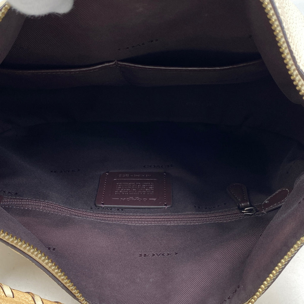 コーチ ロゴ トートバッグ 2WAY ショルダーバッグ トートバッグ レザー ベージュ 69615 レディース 【中古】brbag