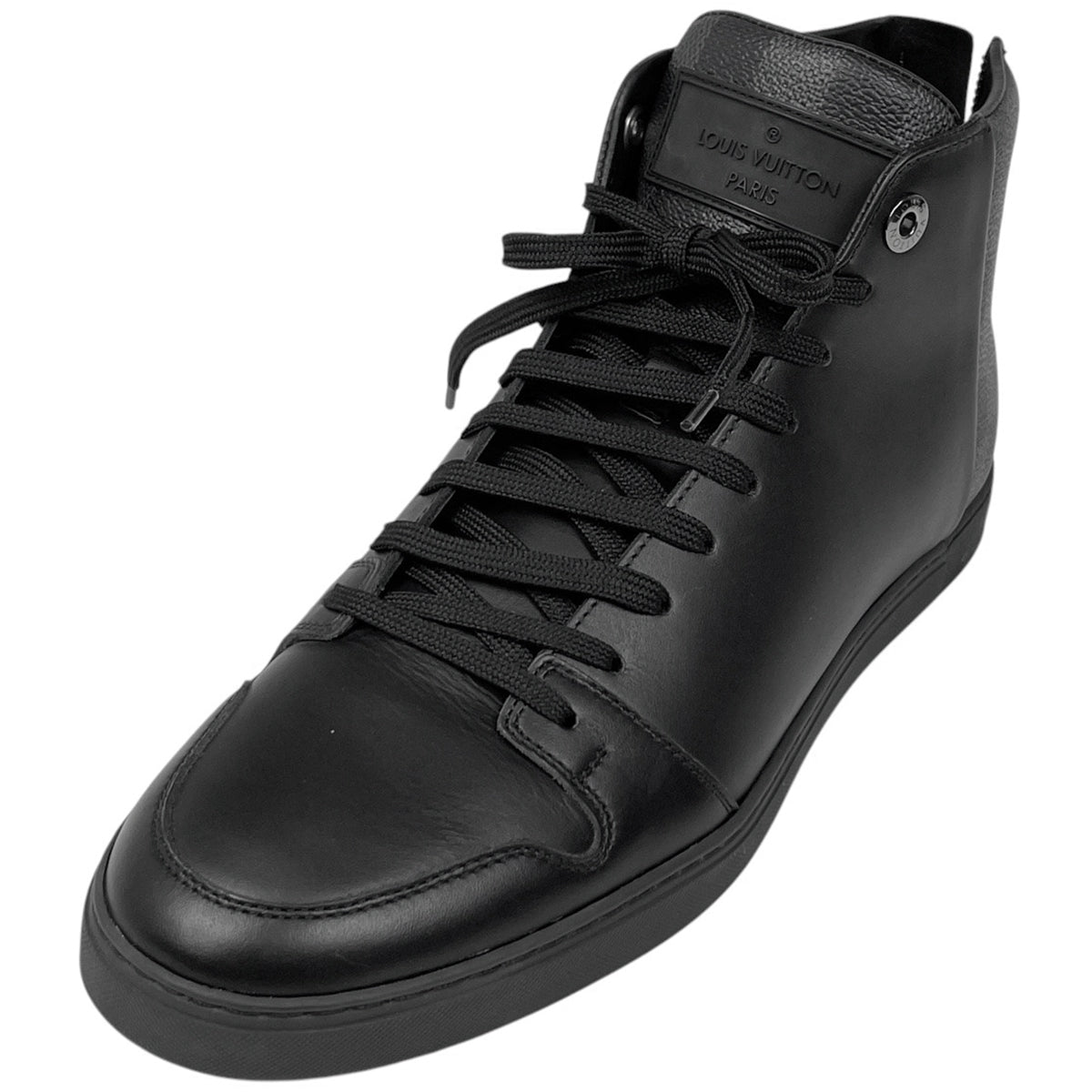 【鑑定付き】ルイヴィトン　ハイカットレザースニーカー　ブラック　新品紐付き 中古・古着通販】LOUIS VUITTON (ルイ ヴィトン) ハイカット