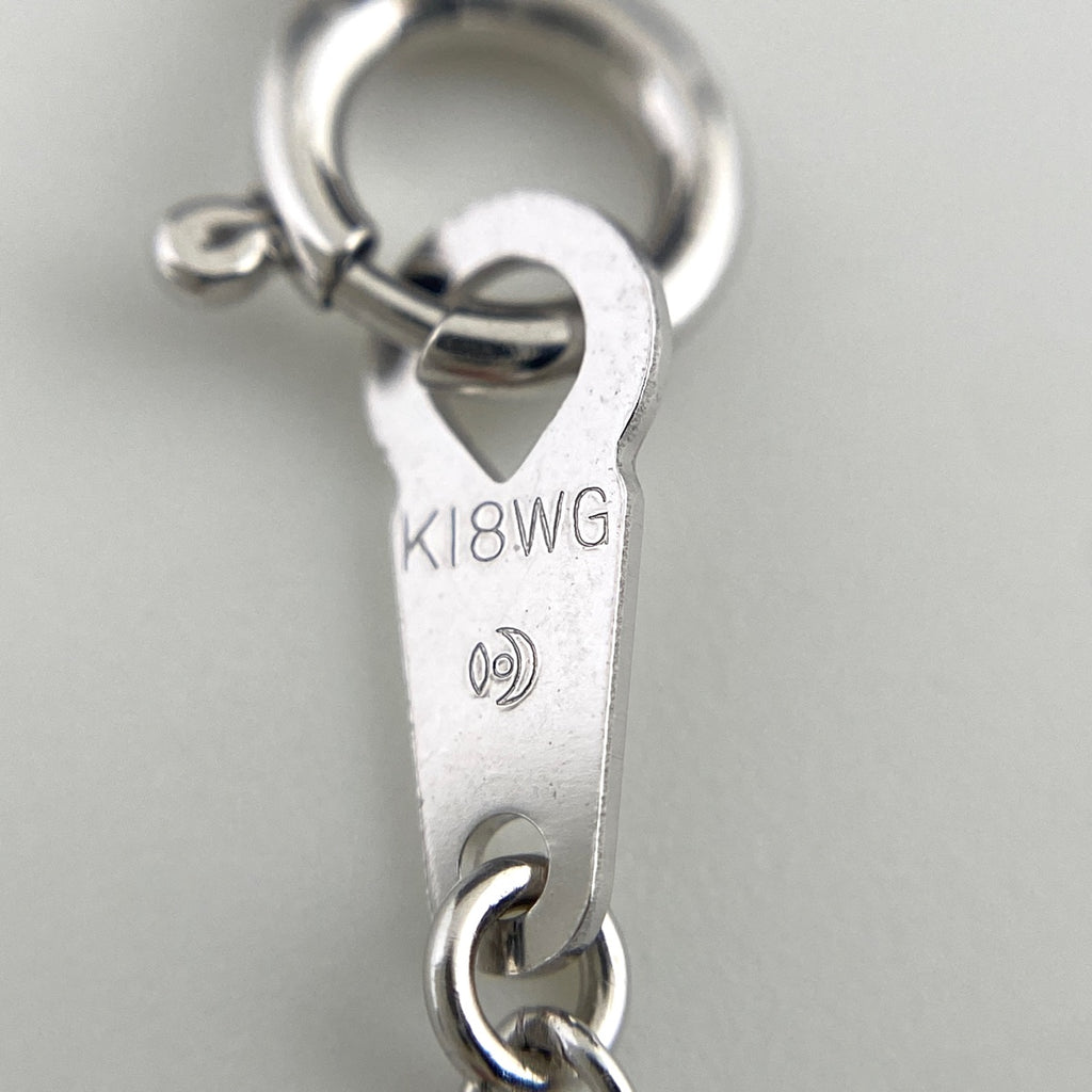 タサキ パール デザインネックレス WG ホワイトゴールド ペンダント メレダイヤ ダイヤモンド 真珠 ネックレス K18 WG パール レディース 【中古】brjwl