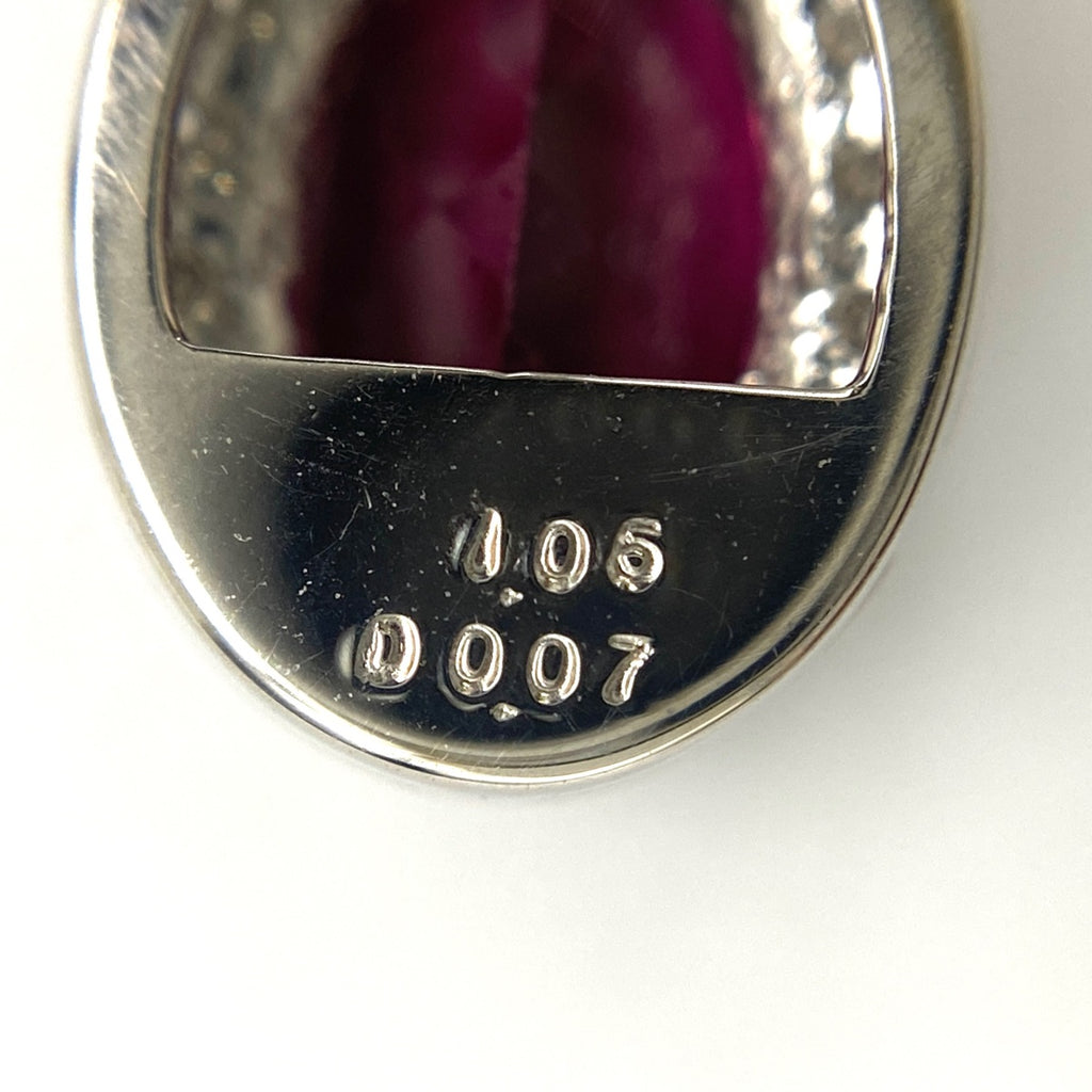 ガーネット デザインピアス プラチナ メレダイヤ ピアス Pt900 ガーネット ダイヤモンド レディース 【中古】nbjwl