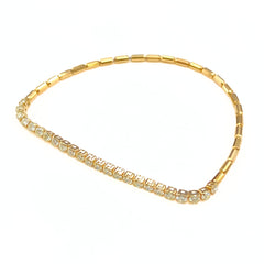 メレダイヤ デザインブレスレット YG イエローゴールド 腕輪 ブレスレット K18 ダイヤモンド レディース 【中古】nbjwl