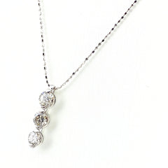 【在庫一掃】 メレダイヤ デザインネックレス WG ホワイトゴールド ペンダント ネックレス K18 WG ダイヤモンド レディース 【中古】nbjwl