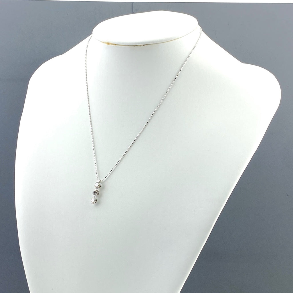 【在庫一掃】 メレダイヤ デザインネックレス WG ホワイトゴールド ペンダント ネックレス K18 WG ダイヤモンド レディース 【中古】nbjwl