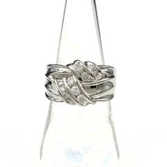 メレダイヤ デザインリング プラチナ 指輪 リング 16.5号 Pt850 ダイヤモンド レディース 【中古】nbjwl