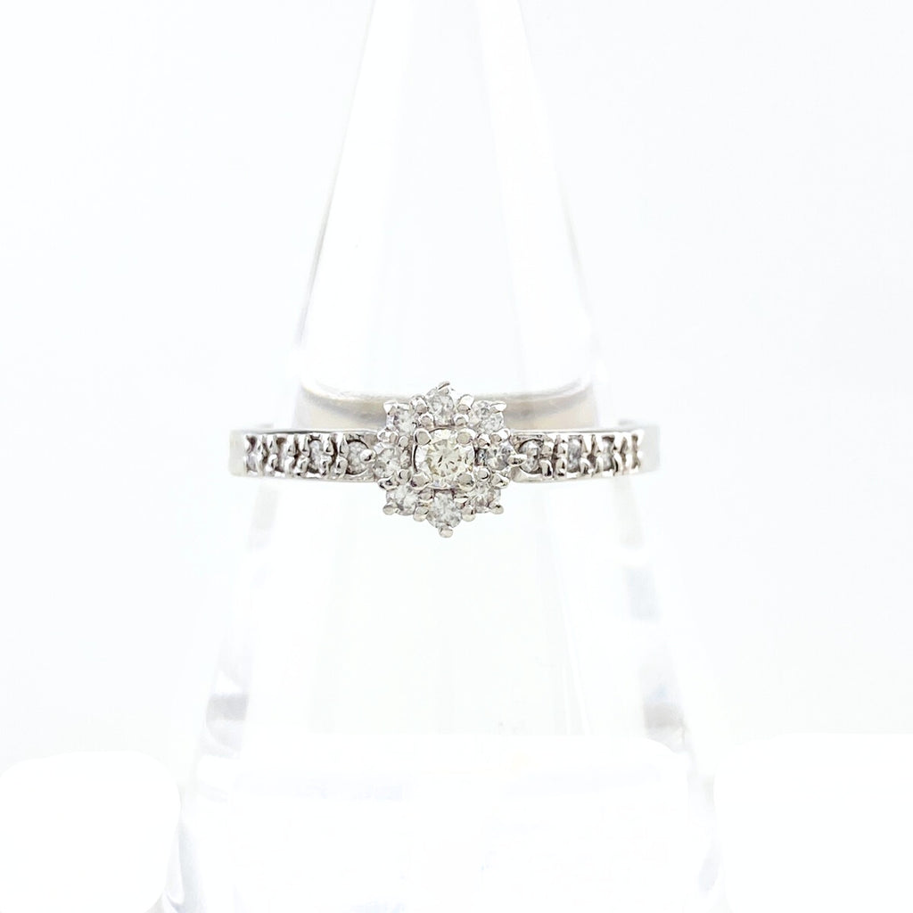 メレダイヤ デザインリング プラチナ 指輪 リング 18号 Pt900 ダイヤモンド メンズ 【中古】nbjwl