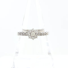 メレダイヤ デザインリング プラチナ 指輪 リング 18号 Pt900 ダイヤモンド メンズ 【中古】nbjwl