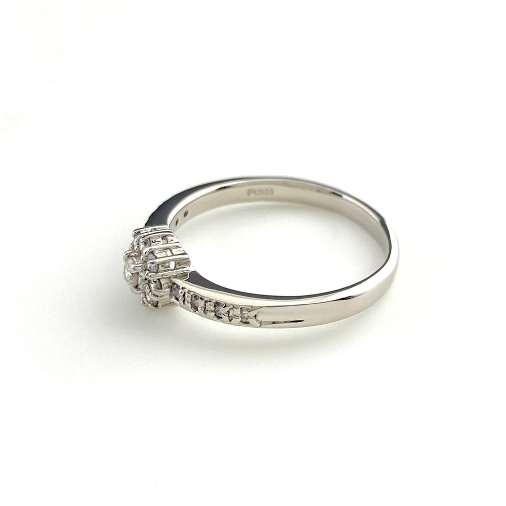 メレダイヤ デザインリング プラチナ 指輪 リング 18号 Pt900 ダイヤモンド メンズ 【中古】nbjwl