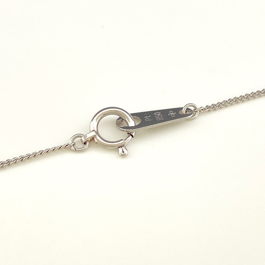 サファイア デザインネックレス プラチナ ペンダント メレダイヤ ネックレス Pt850 サファイア ダイヤモンド レディース 【中古】nbjwl