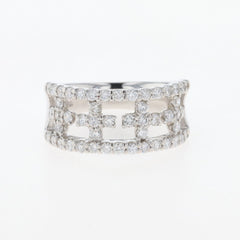 クロスモチーフ デザインリング プラチナ 指輪 メレダイヤ 十字架 リング 12.5号 Pt900 ダイヤモンド レディース 【中古】nbjwl