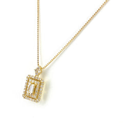 メレダイヤ デザインネックレス YG イエローゴールド ペンダント ネックレス K18 ダイヤモンド レディース 【中古】nbjwl