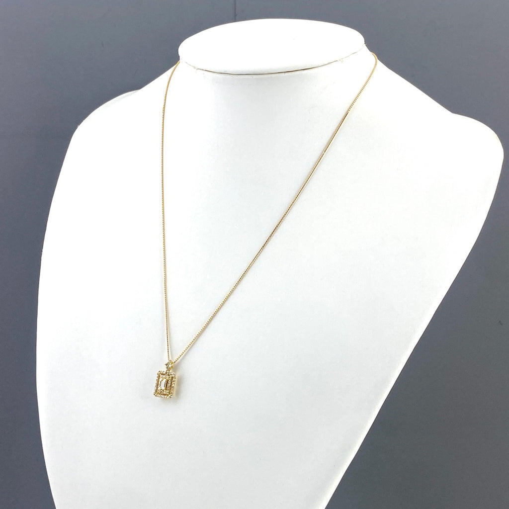 メレダイヤ デザインネックレス YG イエローゴールド ペンダント ネックレス K18 ダイヤモンド レディース 【中古】nbjwl