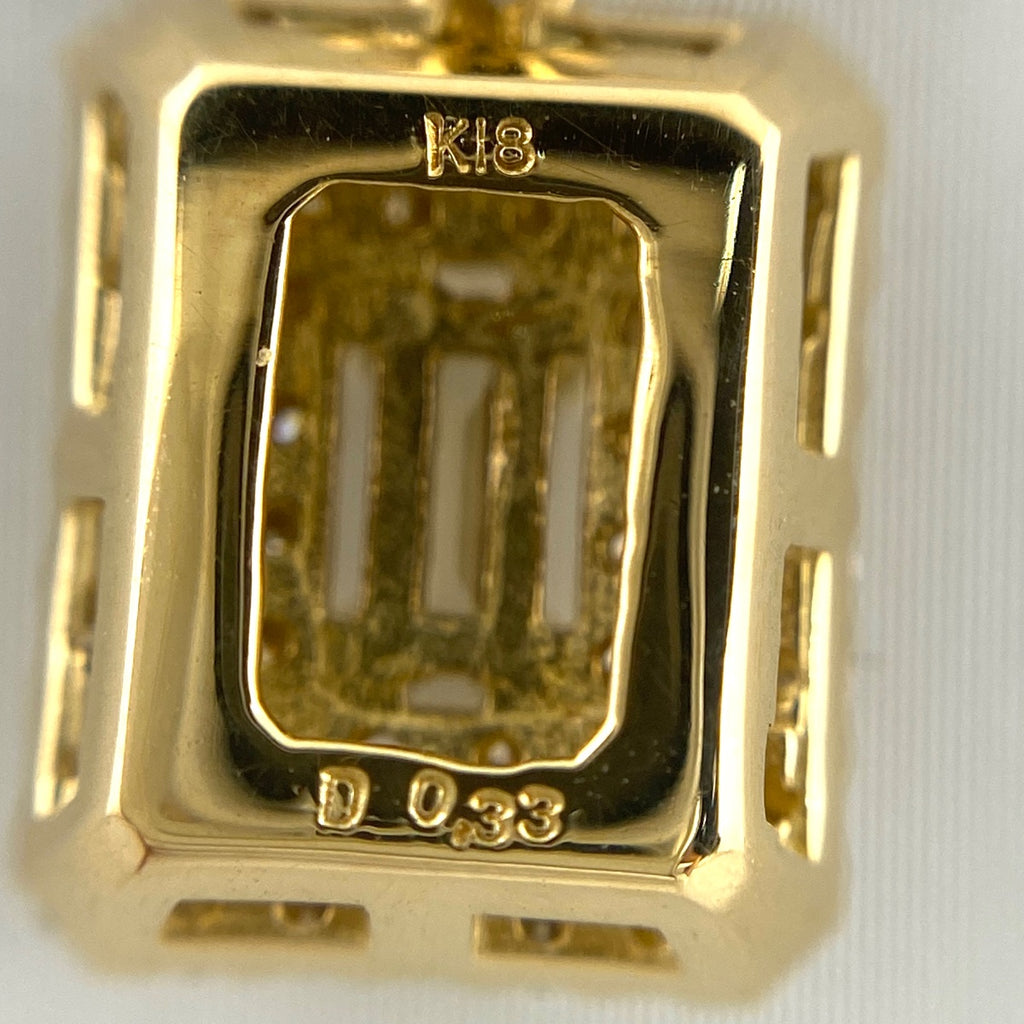 メレダイヤ デザインネックレス YG イエローゴールド ペンダント ネックレス K18 ダイヤモンド レディース 【中古】nbjwl