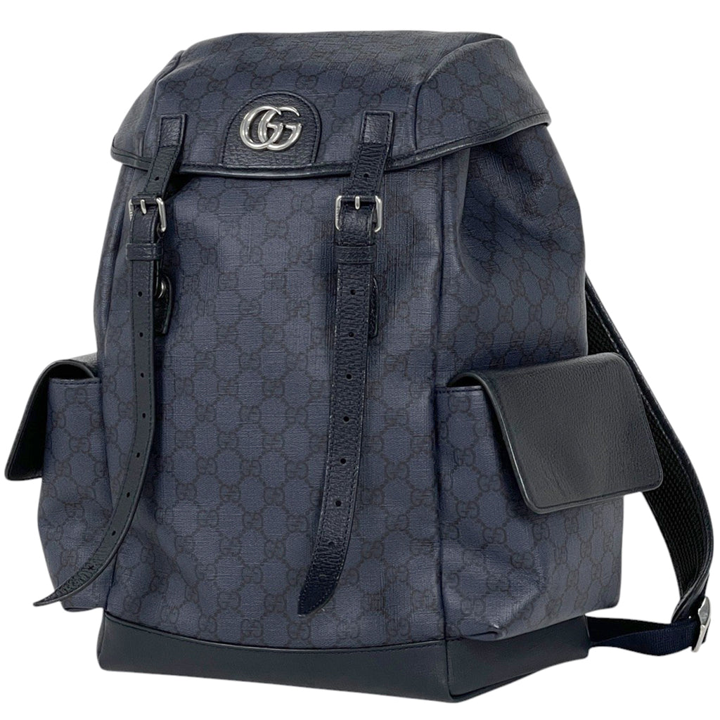 グッチ GG柄 リュックサック デイバッグ バックパック ダブルG リュック GGスプリーム ネイビー 598140 レディース 【中古】brbag