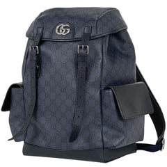グッチ GG柄 リュックサック デイバッグ バックパック ダブルG リュック GGスプリーム ネイビー 598140 レディース 【中古】brbag