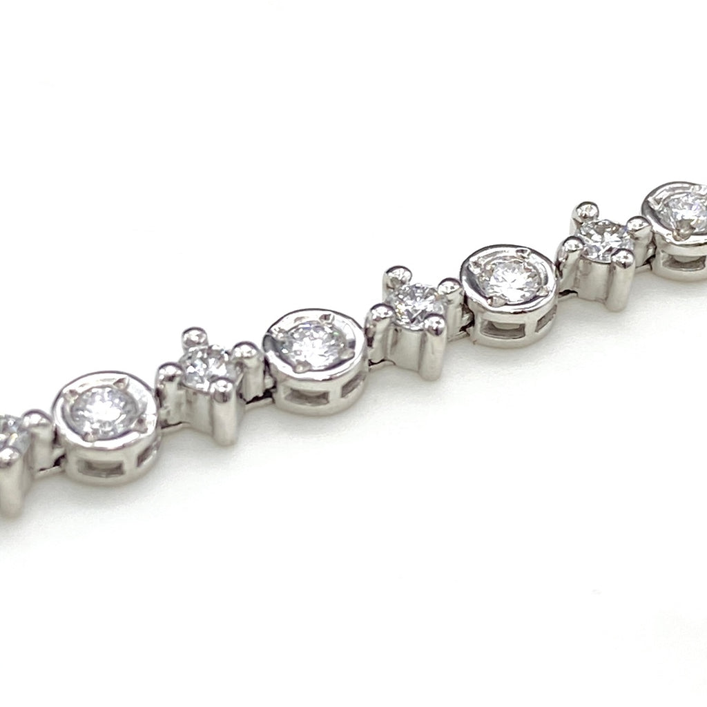デビアス ラインブレスレット WG ホワイトゴールド 腕輪 ブレスレット K18 WG ダイヤモンド レディース 【中古】brjwl