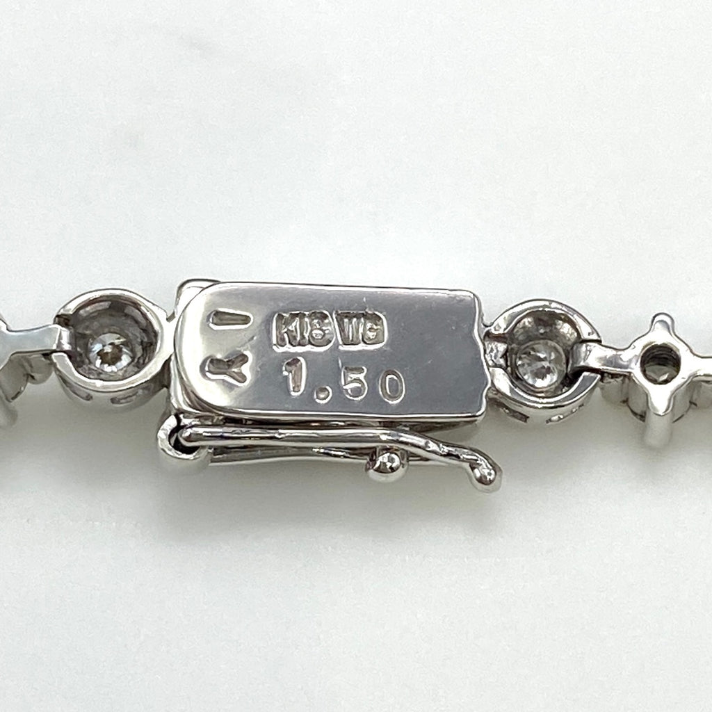 デビアス ラインブレスレット WG ホワイトゴールド 腕輪 ブレスレット K18 WG ダイヤモンド レディース 【中古】brjwl