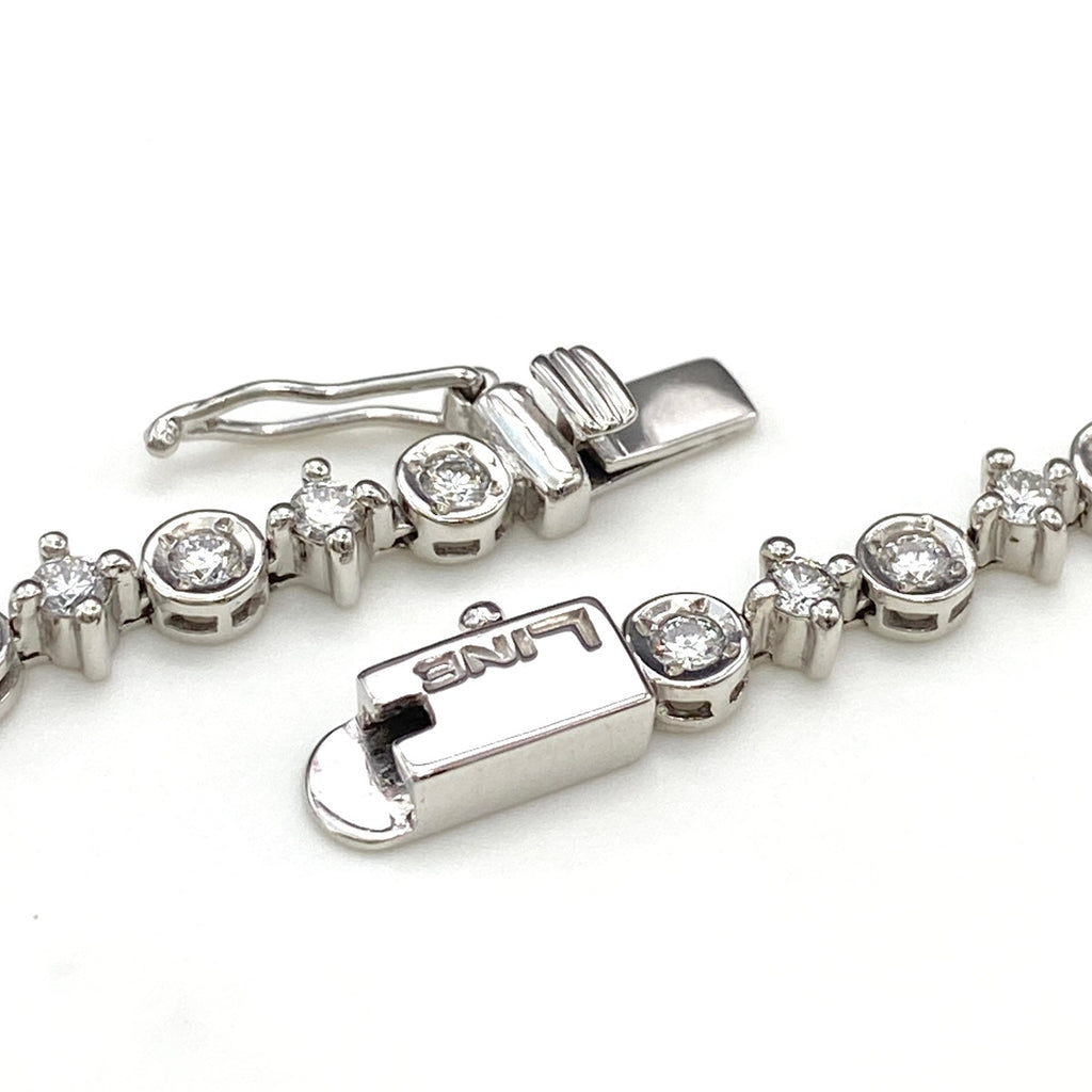 デビアス ラインブレスレット WG ホワイトゴールド 腕輪 ブレスレット K18 WG ダイヤモンド レディース 【中古】brjwl