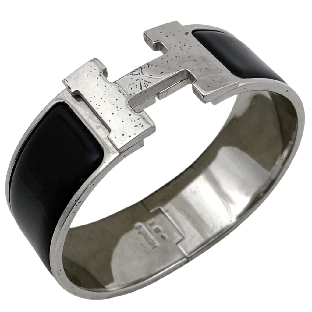 エルメス クリッククラック GM 腕輪 Hロゴ バングル シルバーメッキ シルバー レディース 【中古】bracc