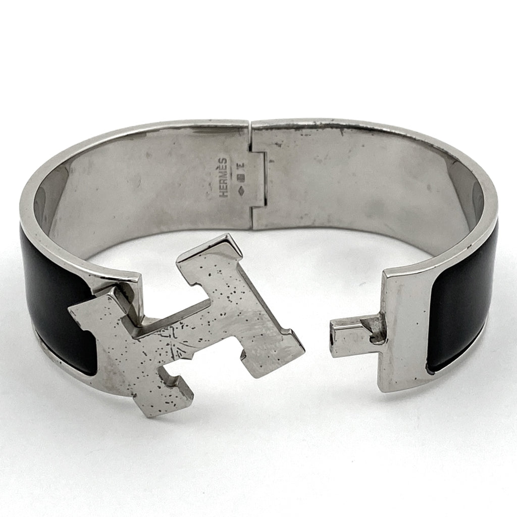 エルメス クリッククラック GM 腕輪 Hロゴ バングル シルバーメッキ シルバー レディース 【中古】bracc