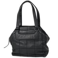 シャネル チョコバー トートバッグ ハンドバッグ トートバッグ キャビアスキン ブラック レディース 【中古】brbag
