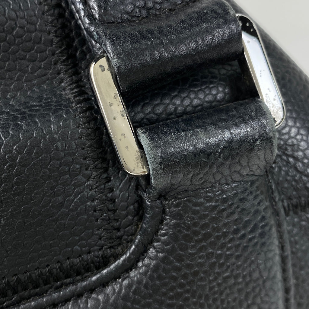 シャネル チョコバー トートバッグ ハンドバッグ トートバッグ キャビアスキン ブラック レディース 【中古】brbag