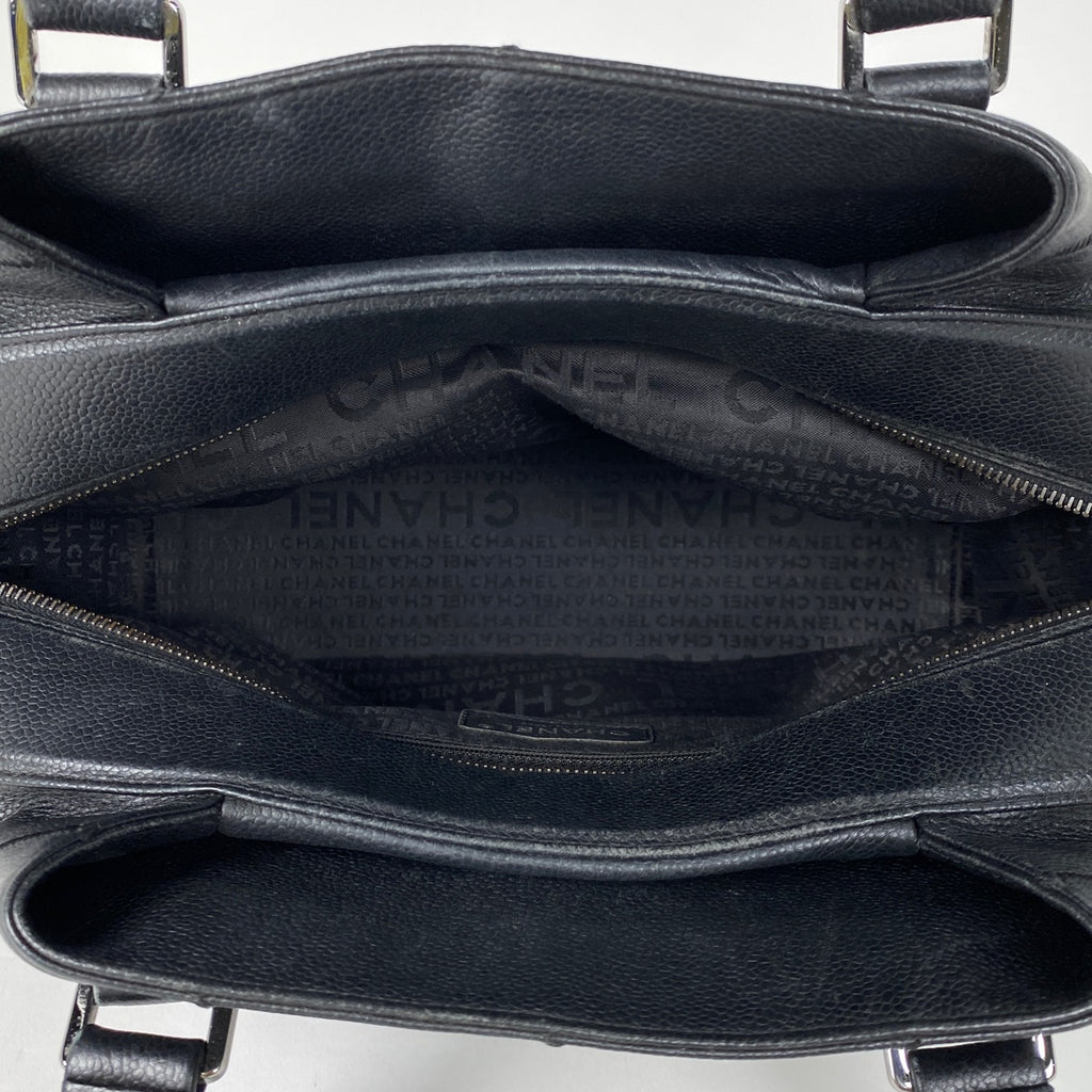 シャネル チョコバー トートバッグ ハンドバッグ トートバッグ キャビアスキン ブラック レディース 【中古】brbag