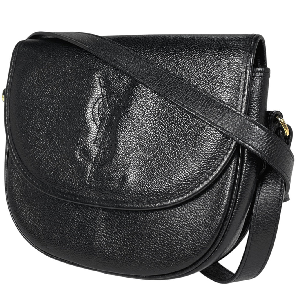 イヴ・サンローラン ロゴ ショルダーバッグ ヴィンテージ ショルダーバッグ レザー ブラック レディース 【中古】brbag
