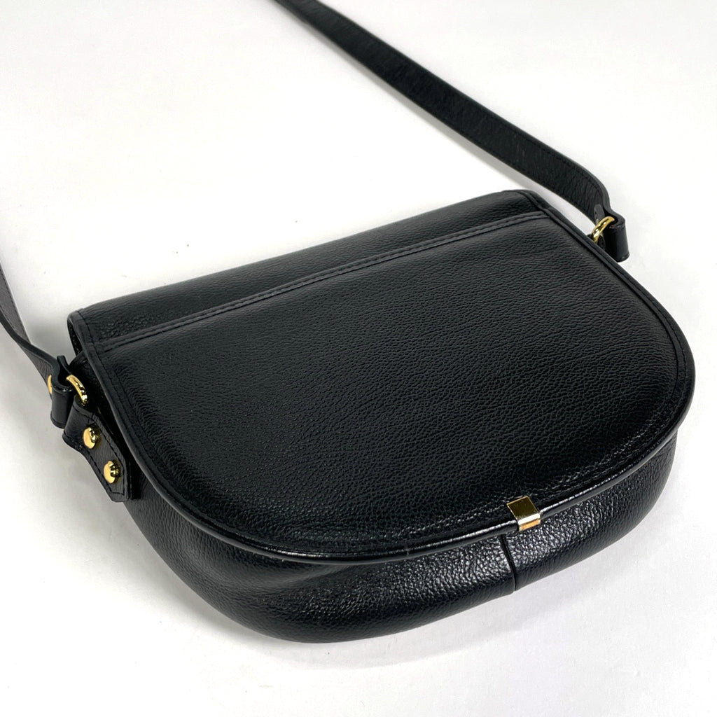 イヴ・サンローラン ロゴ ショルダーバッグ ヴィンテージ ショルダーバッグ レザー ブラック レディース 【中古】brbag