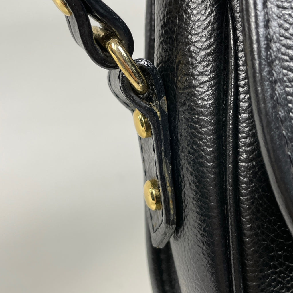 イヴ・サンローラン ロゴ ショルダーバッグ ヴィンテージ ショルダーバッグ レザー ブラック レディース 【中古】brbag
