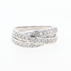 メレダイヤ デザインリング プラチナ 指輪 リング 11号 Pt900 ダイヤモンド レディース 【中古】nbjwl