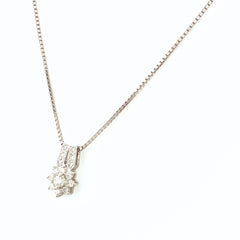 ダイヤモンド デザインリング WG ホワイトゴールド ペンダント メレダイヤ ネックレス K18 WG ダイヤモンド レディース 【中古】nbjwl