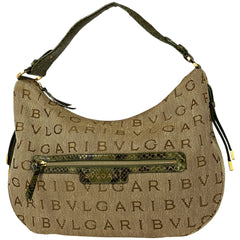 ブルガリ ロゴマニア ショルダーバッグ ワンショルダー ショルダーバッグ キャンバス ベージュ ブラウン レディース 【中古】brbag