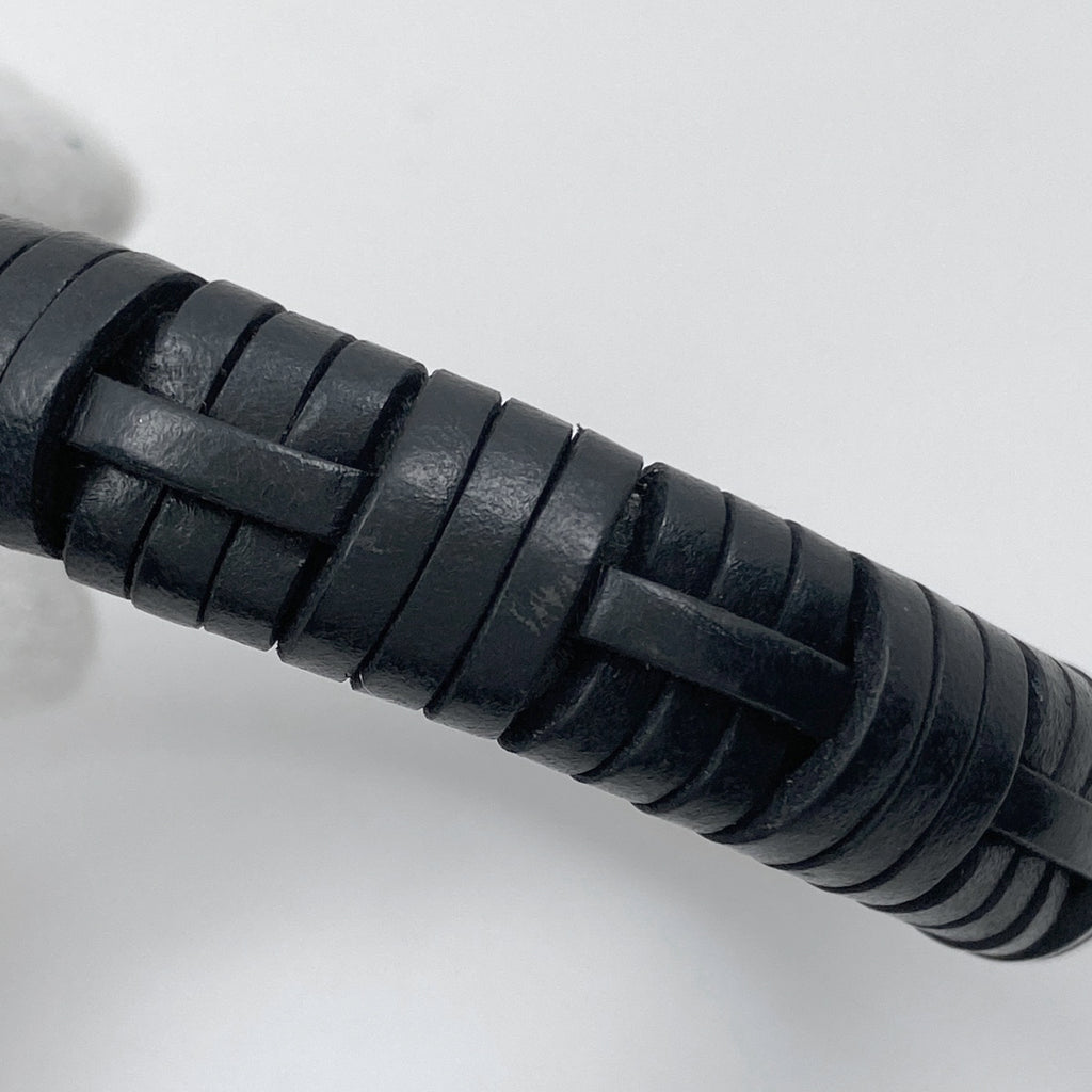 ロエベ ウーブン バングル 編み込み バングル レザー ブラック レディース 【中古】bracc