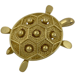 クリスチャンディオール デザイン ブローチ 亀 タートルモチーフ ブローチ GP ゴールド レディース 【中古】bracc