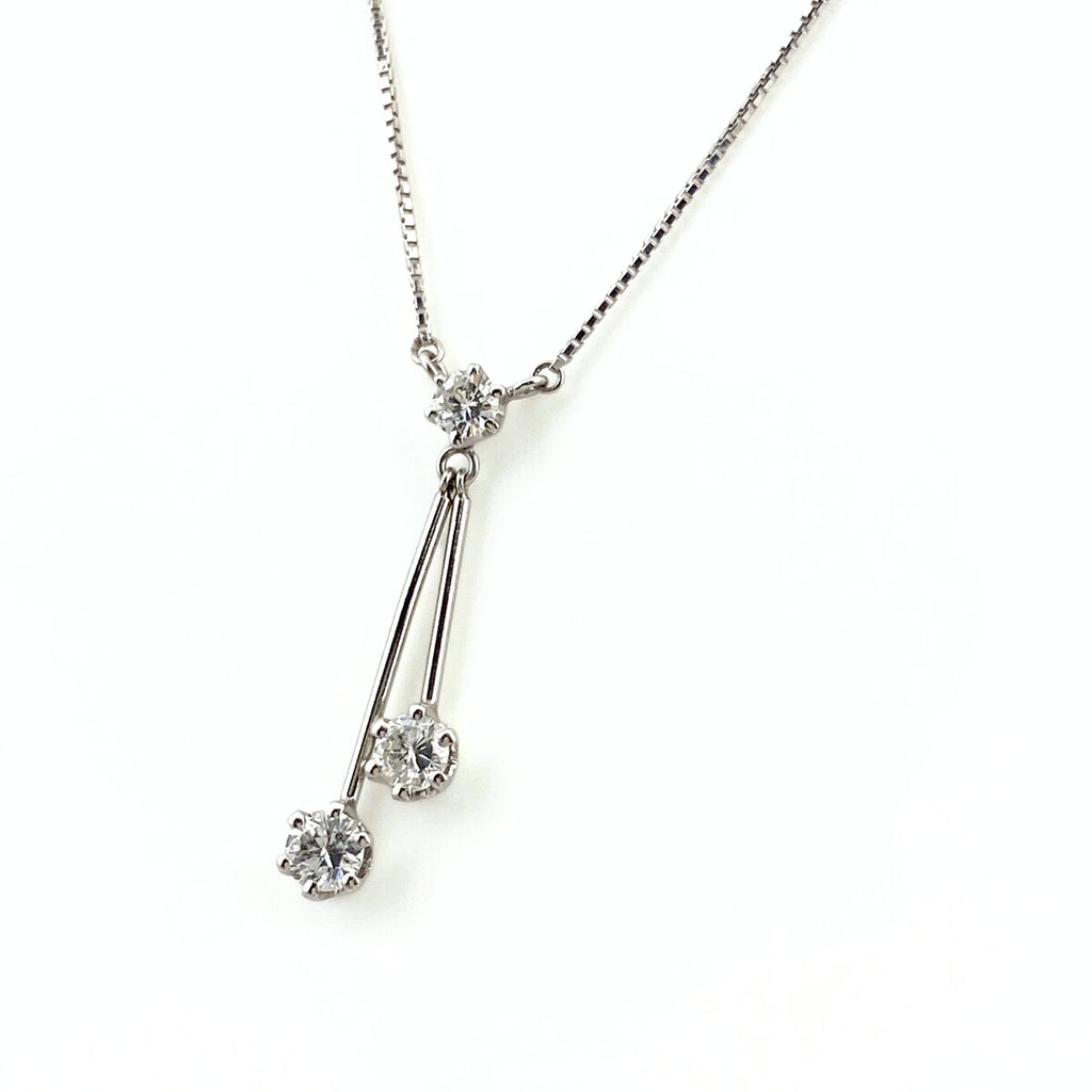 【在庫一掃】 メレダイヤ デザインネックレス プラチナ ペンダント ネックレス Pt900 Pt850 ダイヤモンド レディース 【中古】nbjwl