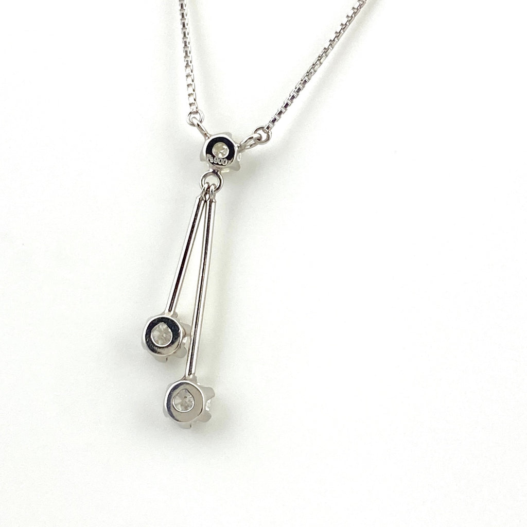 【在庫一掃】 メレダイヤ デザインネックレス プラチナ ペンダント ネックレス Pt900 Pt850 ダイヤモンド レディース 【中古】nbjwl