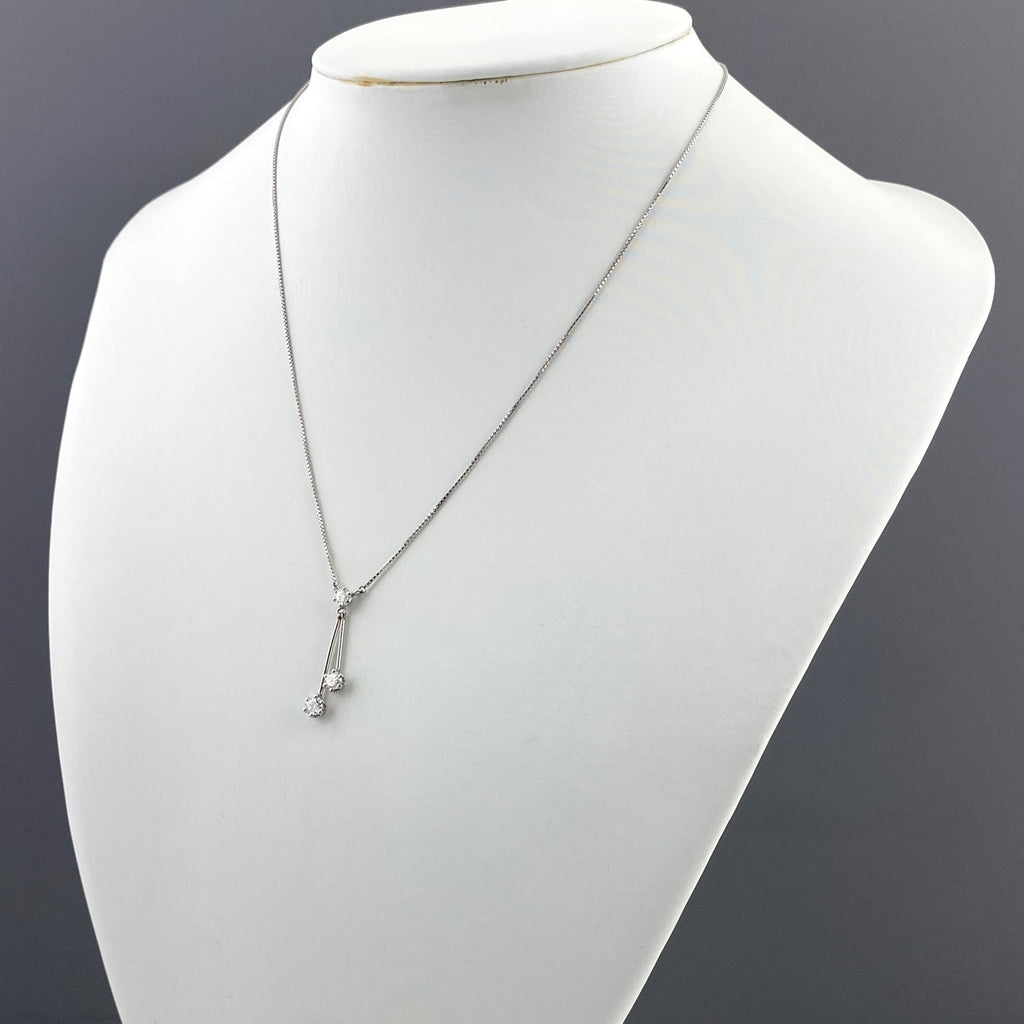 【在庫一掃】 メレダイヤ デザインネックレス プラチナ ペンダント ネックレス Pt900 Pt850 ダイヤモンド レディース 【中古】nbjwl
