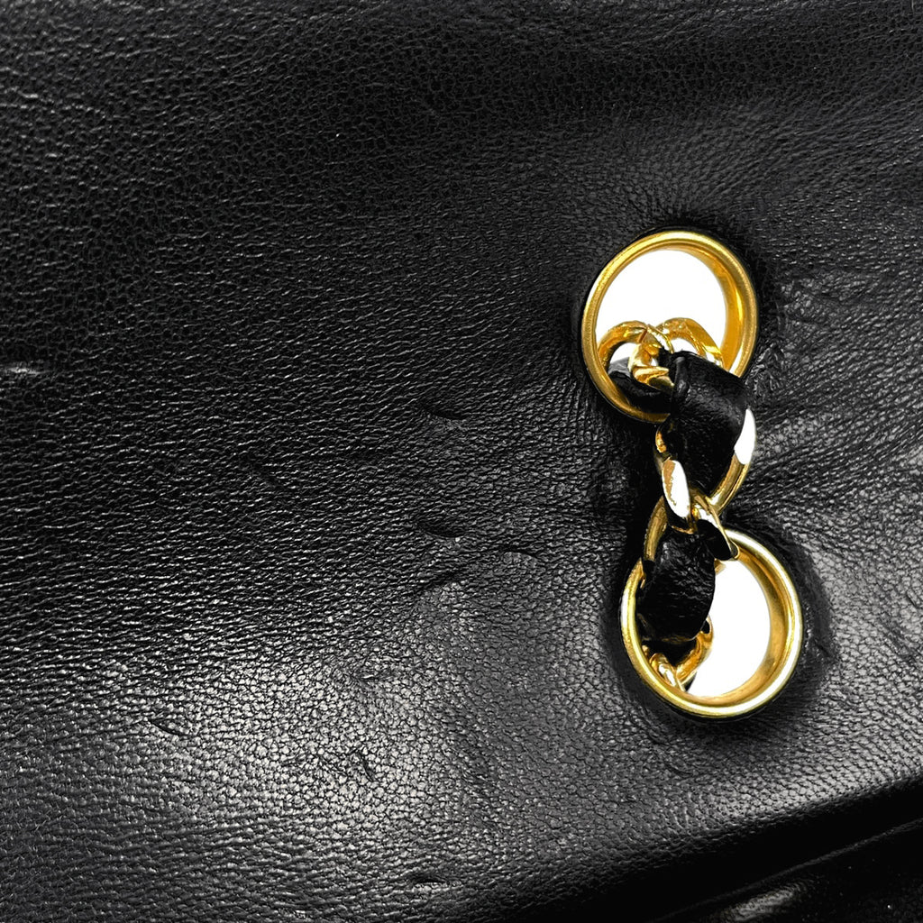 【在庫一掃】 【ジャンク品】シャネル マトラッセ Wフラップ チェーン ショルダーバッグ ココマーク ショルダーバッグ レザー ブラック レディース 【中古】 brbag