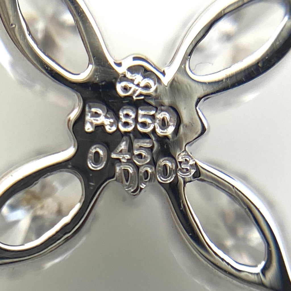 フラワーモチーフ デザインネックレス プラチナ ペンダント メレダイヤ 花 ネックレス Pt850 ダイヤモンド レディース 【中古】nbjwl