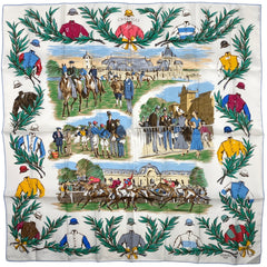 エルメス カレ 90 CHANTILLY 競馬場 スカーフ シルク レディース 【中古】 
 ラッピング可