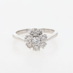 メレダイヤ デザインリング プラチナ 指輪 リング 16号 Pt900 ダイヤモンド レディース 【中古】nbjwl