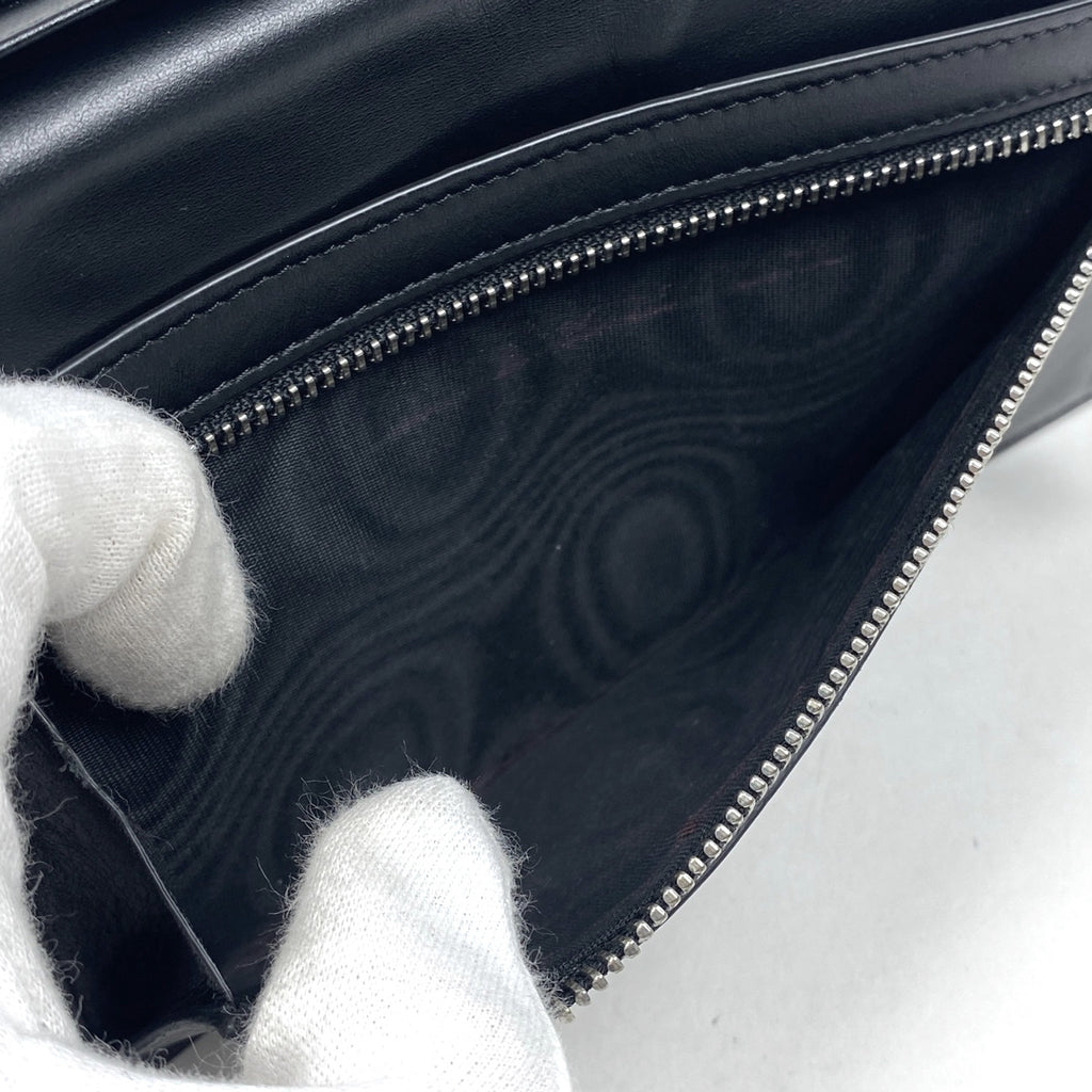 メゾン マルジェラ 4ステッチ 二つ折り 長財布 レザー ブラック レディース 【中古】brbag